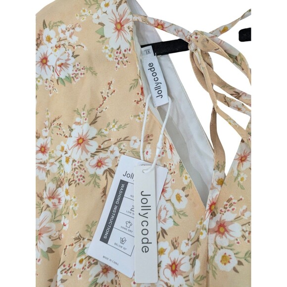 NWT Jolly Code Women’s Floral Mini Dress Batwing Sleeve Shirt Dress Size XL - Picture 5 of 5